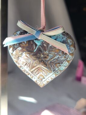 Brass Heart Ornament with Patina